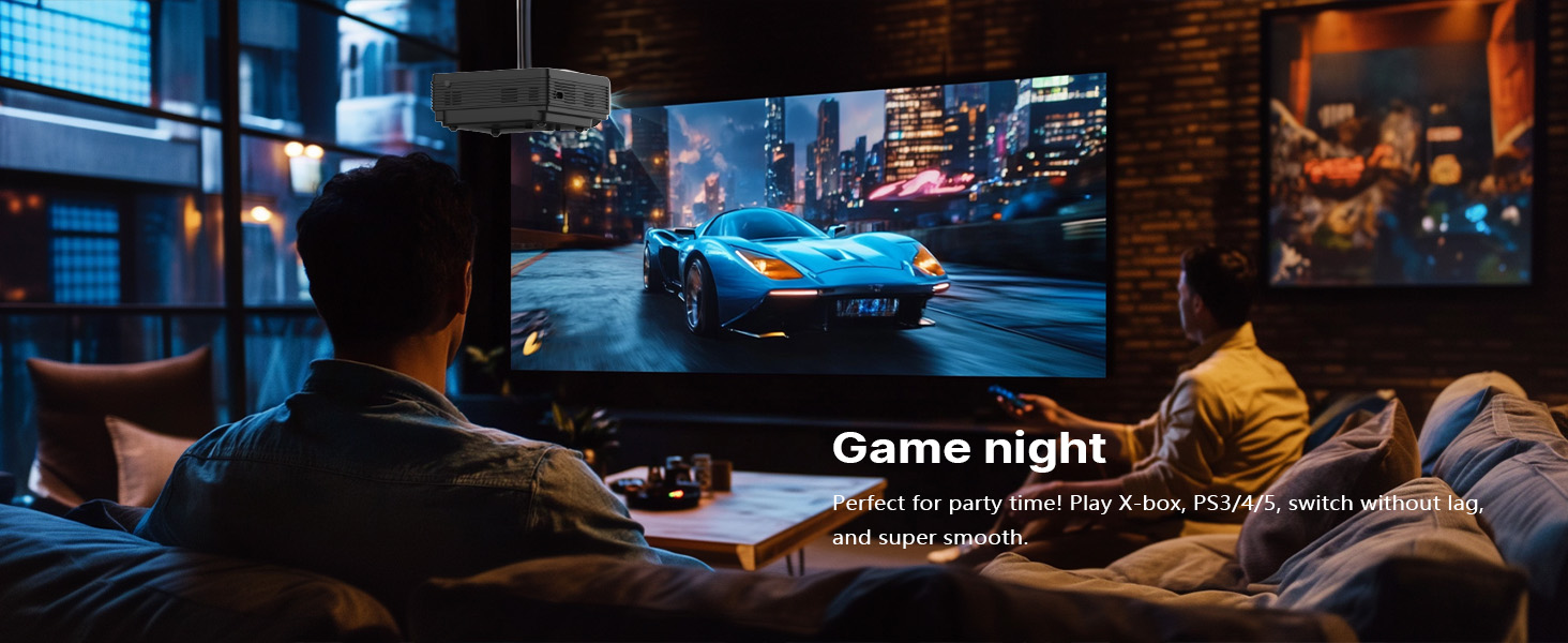 Staratlas Міні проєктор Full HD 1080P з Wi-Fi та Bluetooth, портативний для iPhone, 5G, Short Throw для домашнього кінотеатру, HDMI, USB, VGA, з динаміком