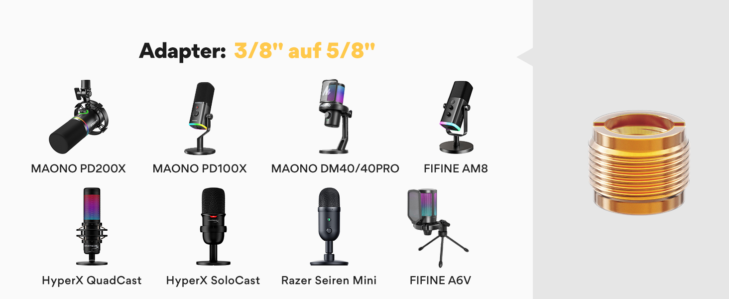 Мікрофон Maono BA20 з кріпленням-стійкою для подкастів, геймінгу та стрімінгу (білий)