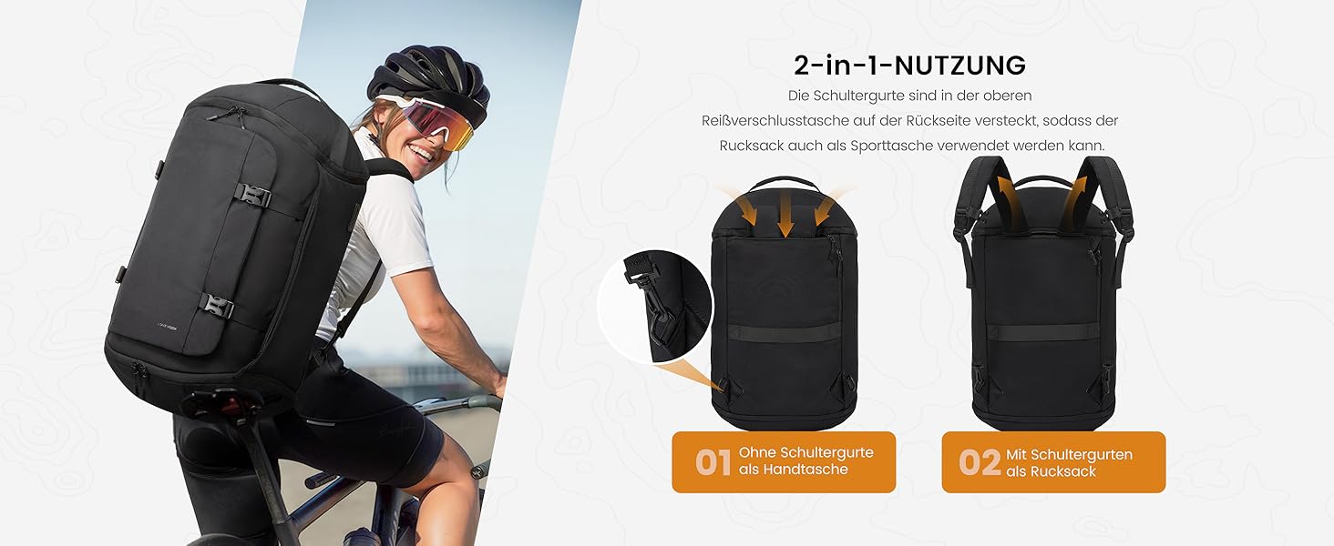 Спортивна сумка LOVEVOOK для чоловіків з відділенням для взуття, 65L, 52x45x28 см, Duffel Bag, для подорожей, Gym Bag, ручна поклажа, чорна