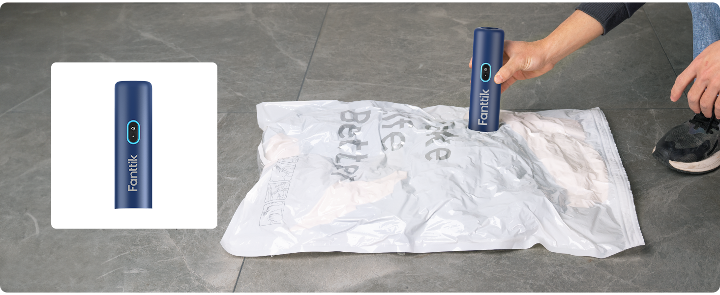 Аккумуляторний автомобільний пилосос Fanttik Slim V8 APEX, портативний ручний міні-пилосос 4-в-1 RobustClean™, 19000 Па/45 AW, 2 режими всмоктування, для авто, офісу та клавіатур (Синій)