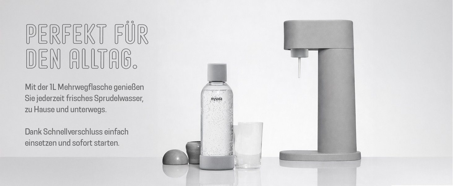 Сифон для газування води Mysoda Woody Wassersprudler (Pigeon), сірий, з CO2-циліндром
