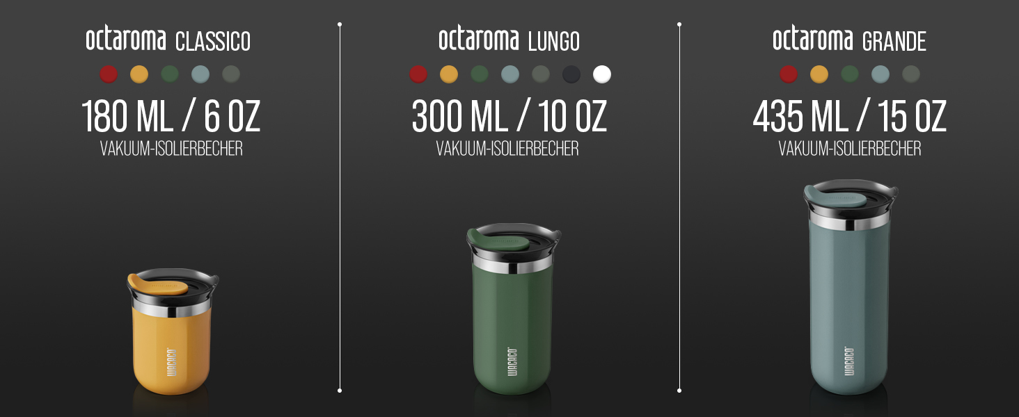 WACACO Octaroma Lungo: вакуумний термос для кави, 300 мл, жовтий