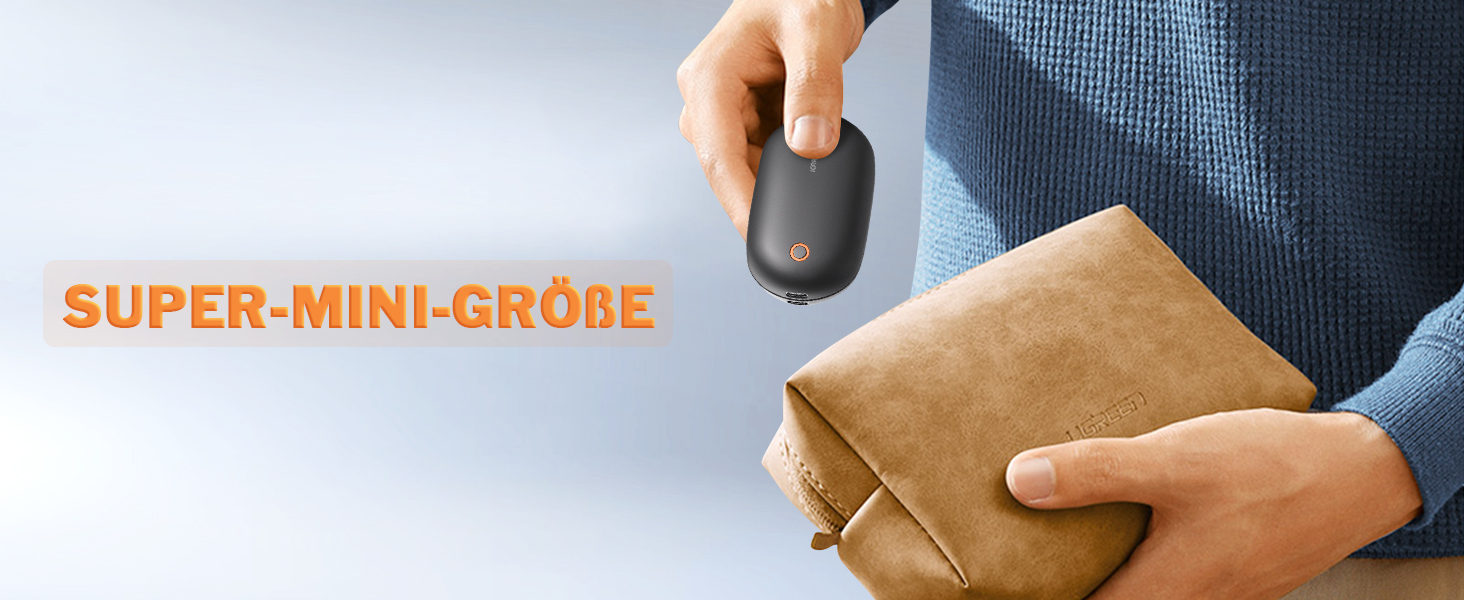 Електричні грілки для рук 2 шт. 5000 mAh, роздільні, з магнітом, швидкий нагрів, багаторазові з шнурком, ультракомпактні для активного відпочинку взимку