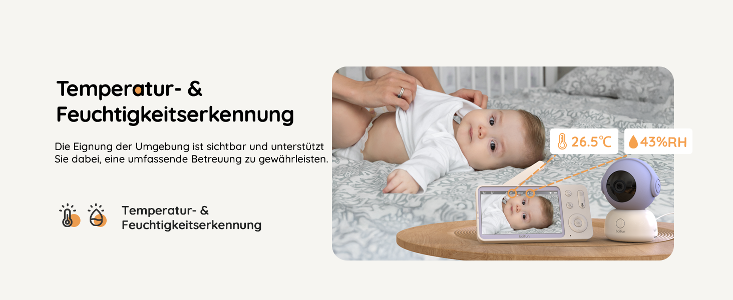 Відеоняня BOIFUN 2K/3MP з камерою Wi-Fi, нічним баченням, 5