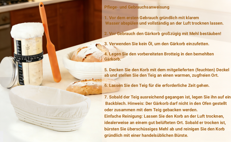 Набір для закваски з ротангу: корзини, скребок, ніж, тканина - повний комплект для початківців та професіоналів