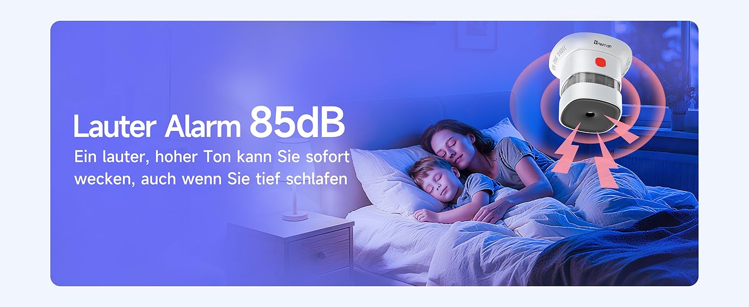 Набір датчиків диму Heiman Mini – 5 шт. з фотоелектричним сенсором, 10 років роботи від батареї, сертифікація EN14604, TÜV, CE, UKCA, DBI, 85 dB, преміум-дизайн