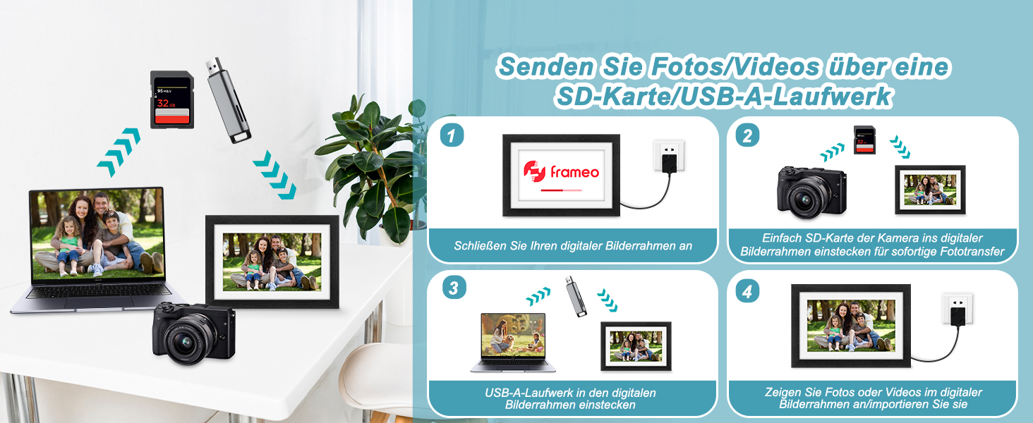 Цифровий рамка для фотографій з дерева, Wi-Fi, 32GB, 10.1 дюйма, IPS сенсорний екран, Frameo APP, подарунок, дуб (чорний дуб)