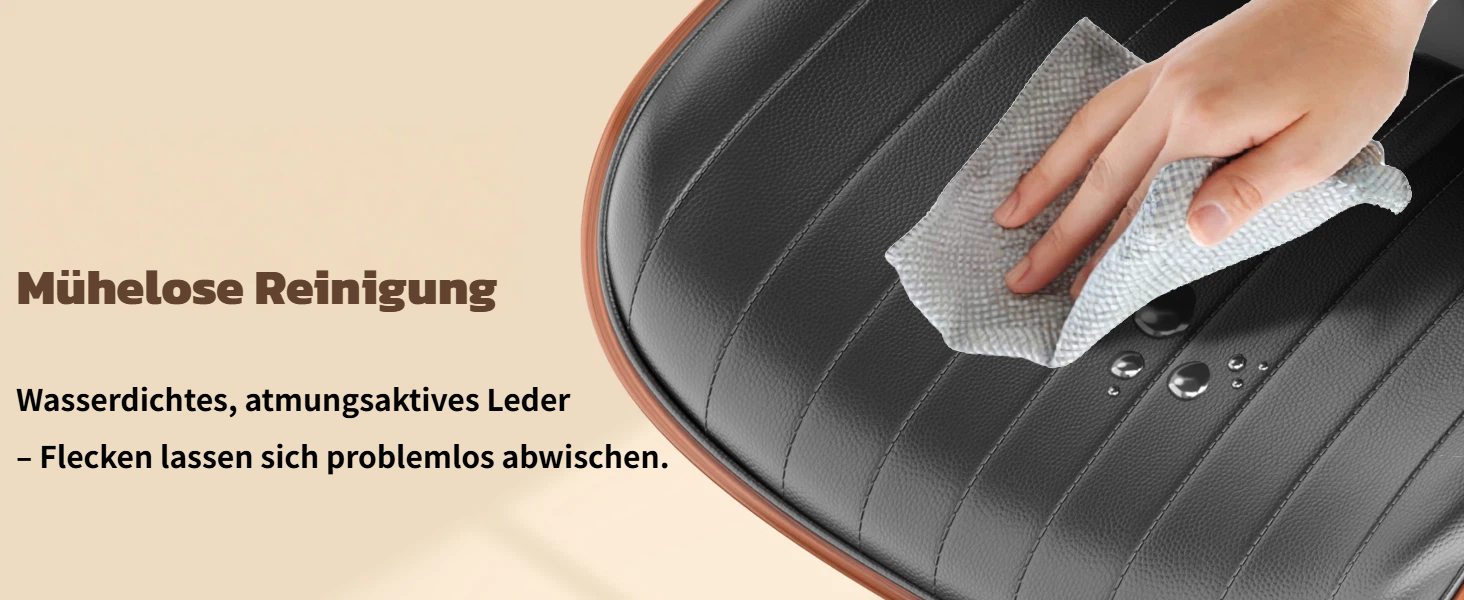 Набір з 2 барних стільців GIKPAL з дерев'яною спинкою та шкіряним сидінням, обертаються, чорний