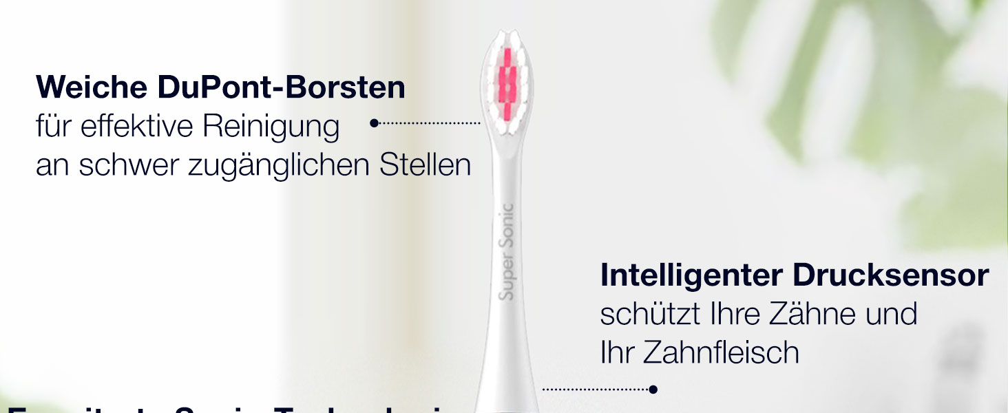 Електрична зубна щітка Wagner Stern WHITEN+ Edition з датчиком тиску, 5 режимів чищення, 3 рівні інтенсивності, 8 насадок, етитуй. Колір: зелений (магнолія)