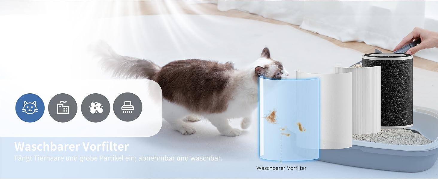 Повітряочисник з HEPA фільтром H13, сумісний з Matter, Apple Home, Alexa, Google Home, Home Assistant, ароматерапія, еко-режим, 62 м²