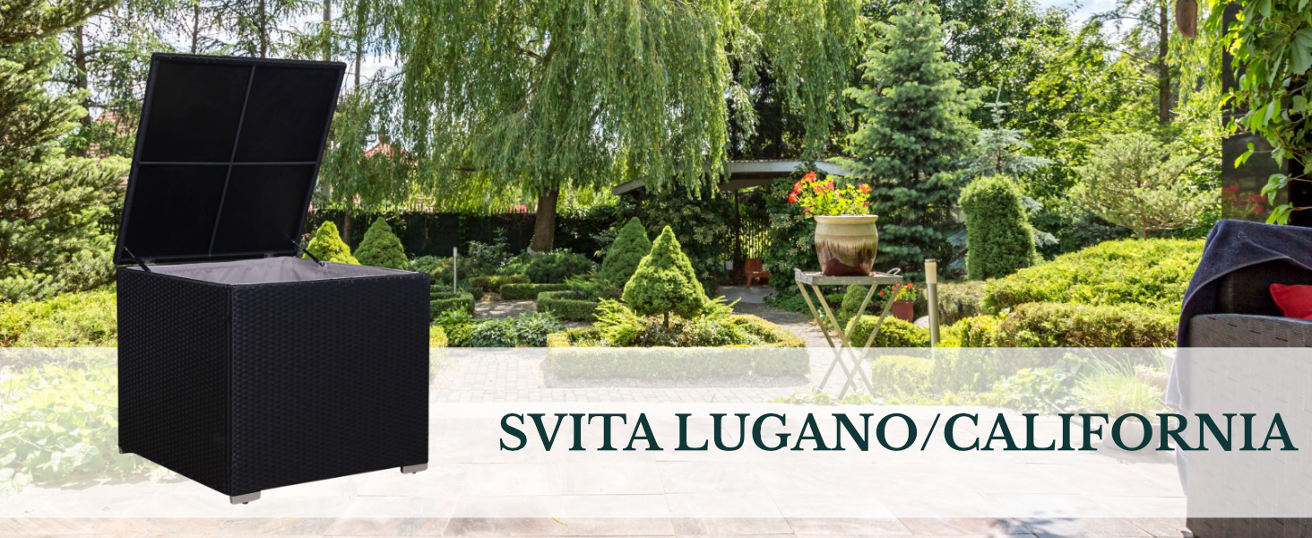 Набір садово-розслаблювальних меблів SVITA California з поліротангу (чорний, крісло CALIFORNIA/LUGANO)