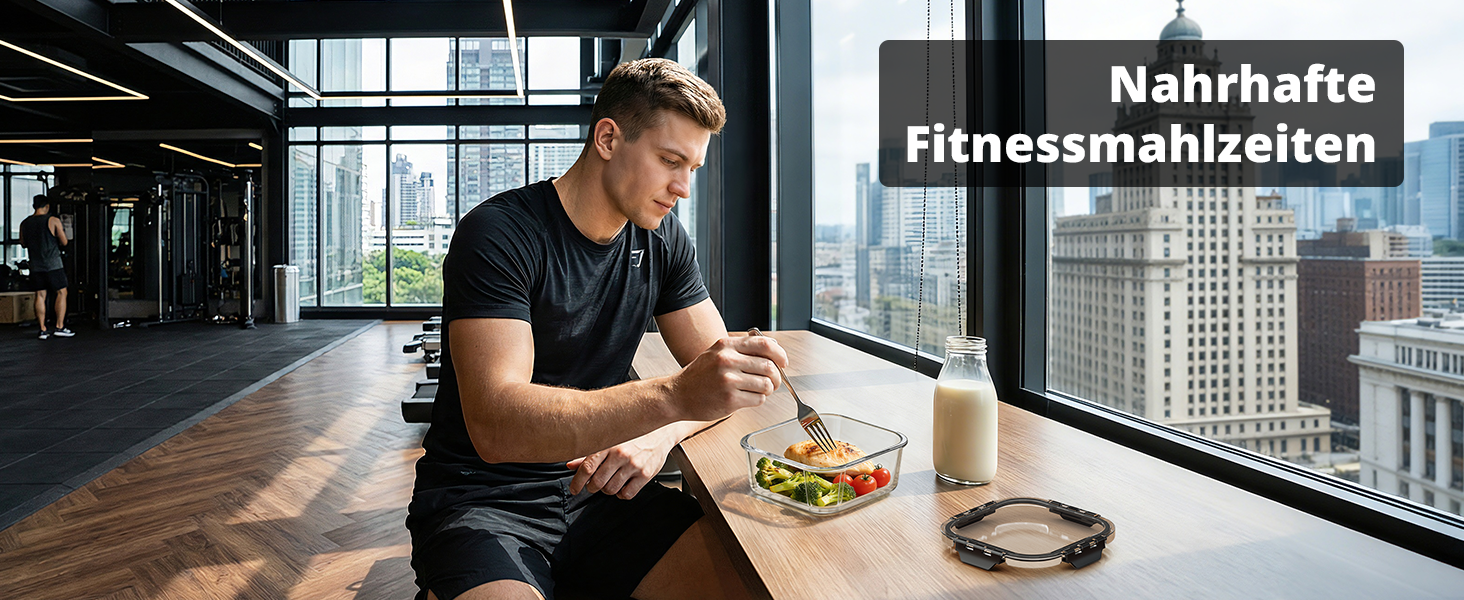 Фритюрниця повітряна AIRMSEN зі скляною чашею, 1500 Вт, 4.5L + 1.2L, 60–230 °C, 4 програми, знімна чаша, для мікрохвильовки та мийки посуду