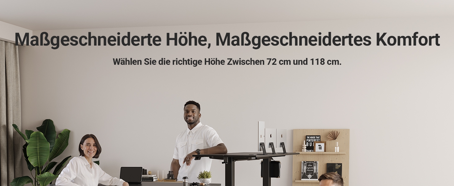 Електричний регульований стіл Claiks 120x60 см з пам'яттю, з гачками, чорний