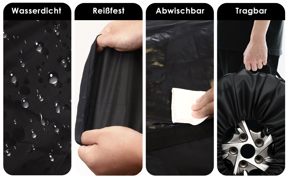 Набір чохлів для коліс 4 шт., захисні чохли для коліс 19-23 дюйми, водонепроникні, з UV-захистом, для зберігання та транспортування, червоні, розмір L (діаметр 81 см)