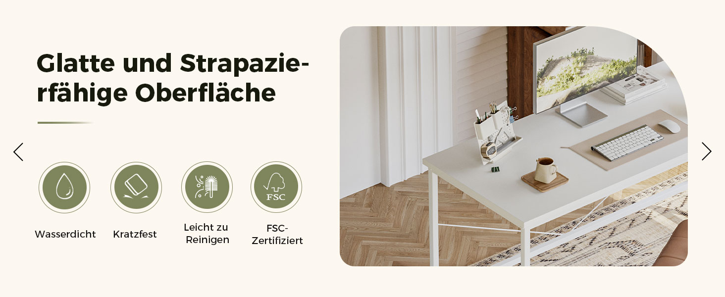 Комп'ютерний стіл Mericonia 120 см, ігровий стіл для невеликих приміщень, білий стіл для дому та офісу, стіл для студентів 120x60 см