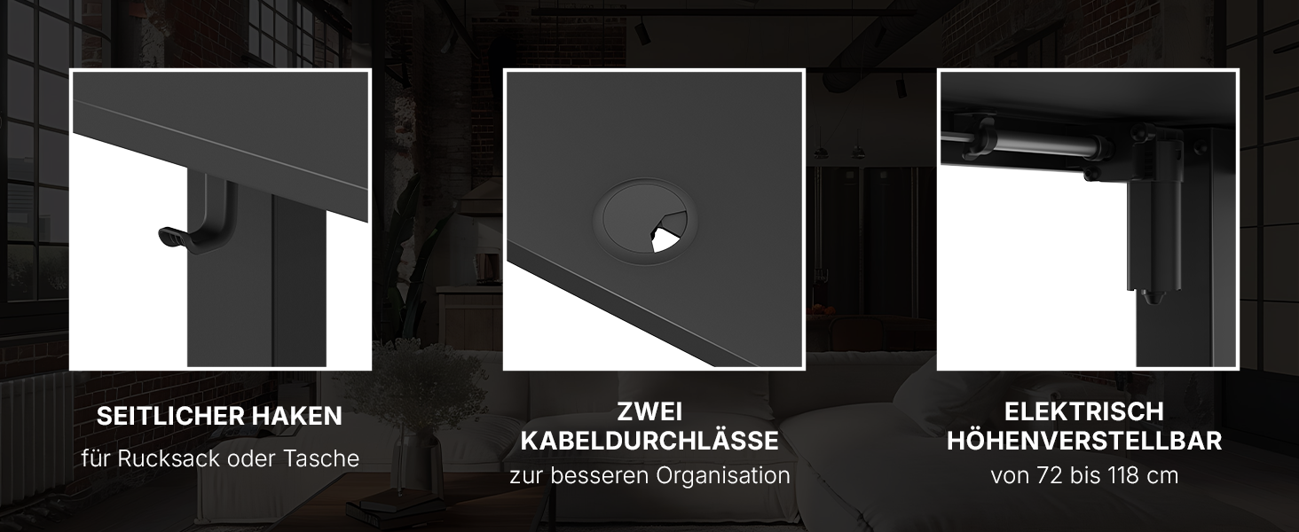 Стіл письмовий регульований по висоті MARK ADLER Leader 7.4 White, 140x70 см, білий, з пам'яттю, сенсорним керуванням, кабелепроводом, тримачем для навушників та напоїв