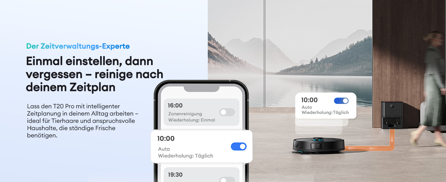 Робот-пилосос Ultenic T20 Pro з функцією миття, 8000 Па, док-станція 3,5 л, для шерсті тварин та килимових покриттів, AI-лазерне уникнення перешкод, керування через додаток