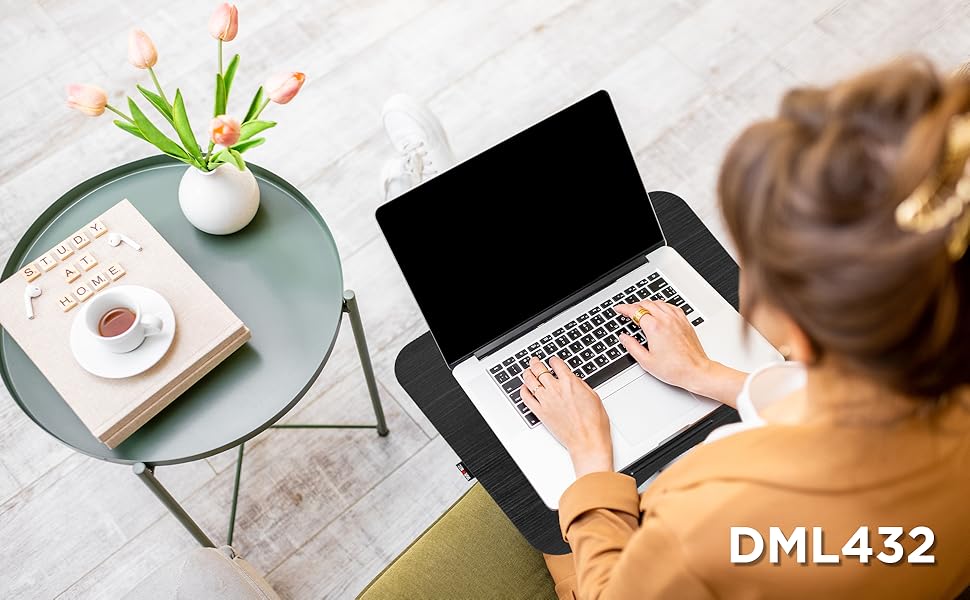 Підставка для ноутбука Duronic DML432, ергономічна, з подушкою, для роботи в ліжку, на дивані, в авто