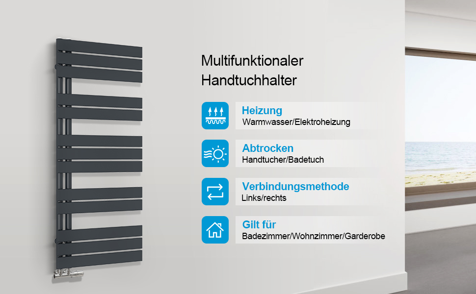 Електричний рушникосушарний радіатор Heilmetz для ванної кімнати, білий, 400x1176 мм, 494W