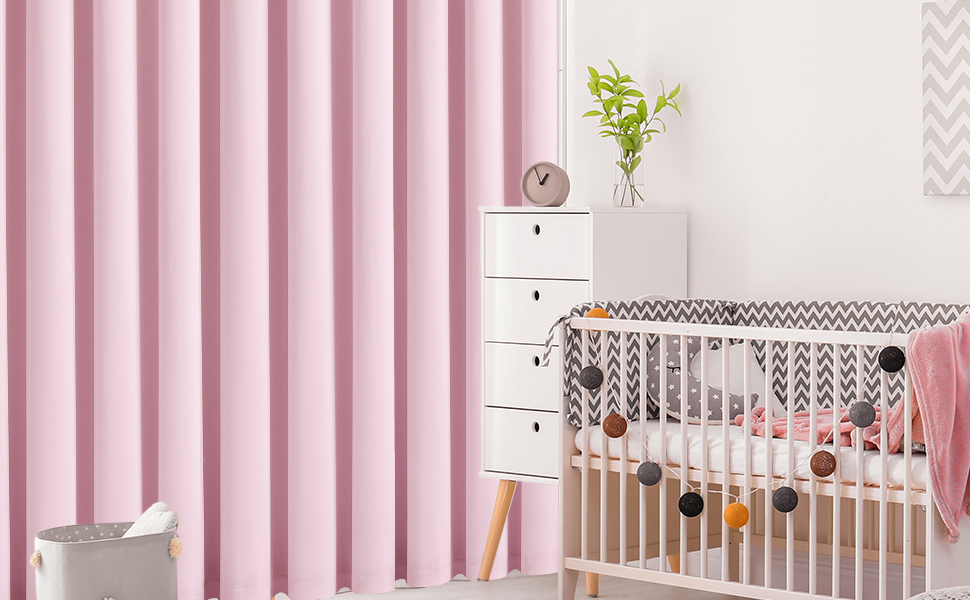 Штори Beauoop Pink Blackout з люверсами, комплект 2, 175x140 см, непрозорі