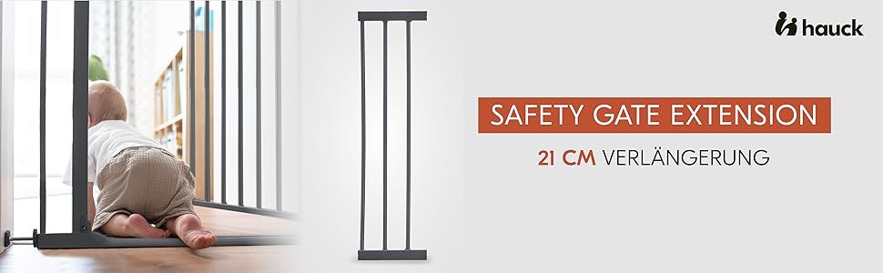 Захисний бар'єр Hauck Clear Step 2 Schwarz 75-80 см для дітей та собак, без свердління, з розширенням 21 см