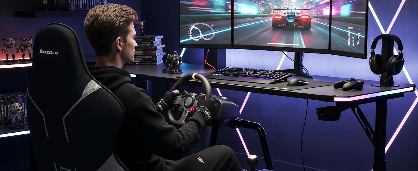 Сім-рейсинг кокпіт huzaro Speed 6.0 з кріпленням для монітора до 50