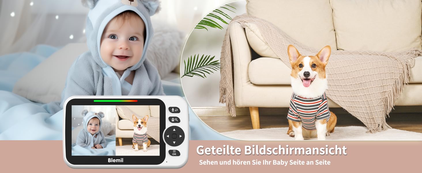 Радіоняня Blemil з камерою та аудіо, екран 5