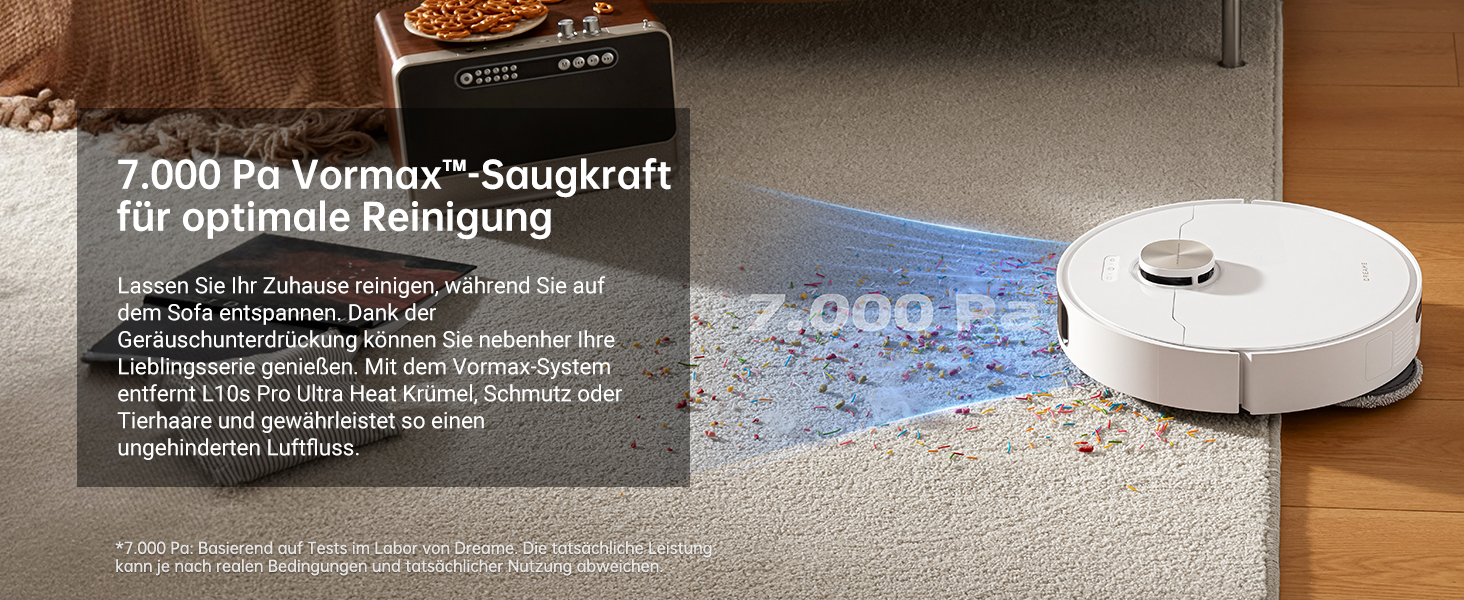 Робот-пилосос Dreame L10s Ultra Gen 2 з функцією миття, технологія RoboSwing™, потужність 10000 Pa Vormax™, режим для тварин, автоматична база, ефективне прибирання килимів