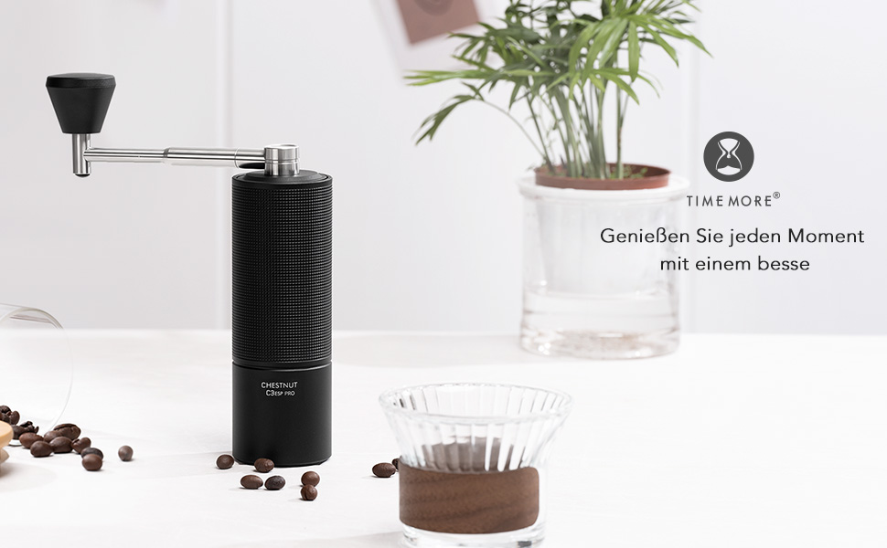 Ручна кавомолка TIMEMORE Chestnut C3 ESP PRO: корпус з нержавіючої сталі, жорна S2C, для еспресо та френч-пресу, чорний колір