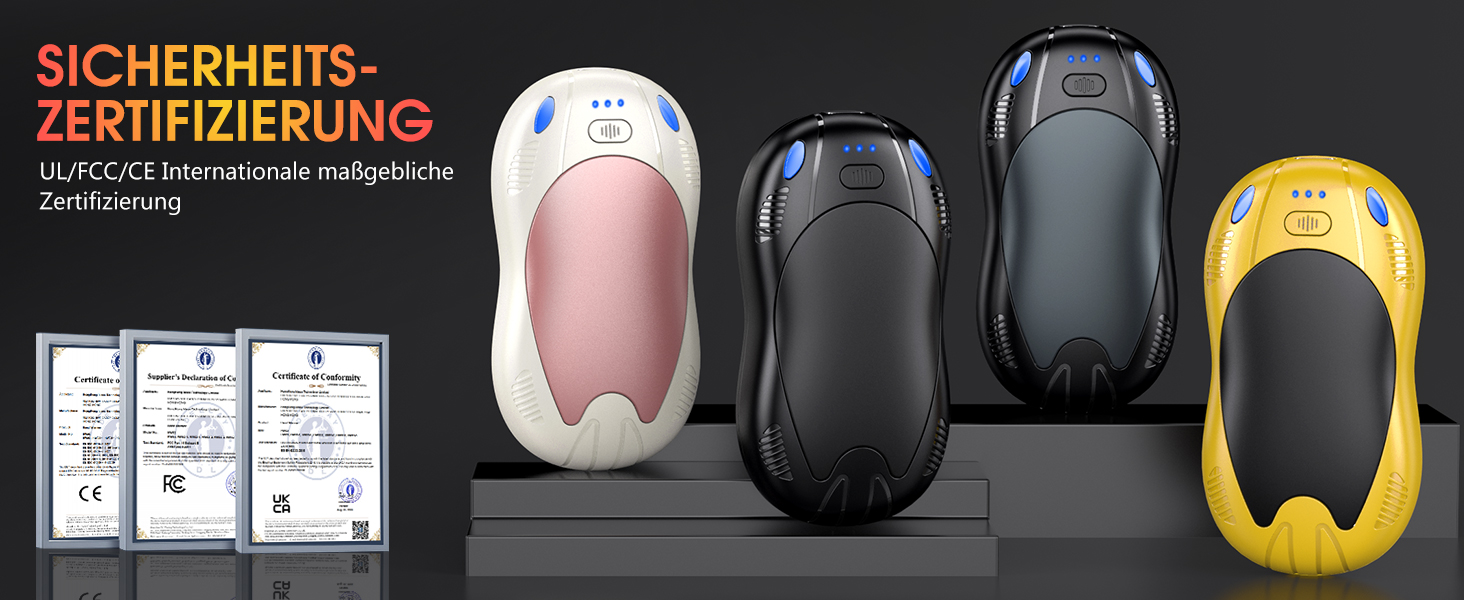 Електричний грілка для рук FANDLISS 10000mAh, 2 шт., з магнітним кріпленням, 3 режими нагріву, для кемпінгу та відпочинку на природі