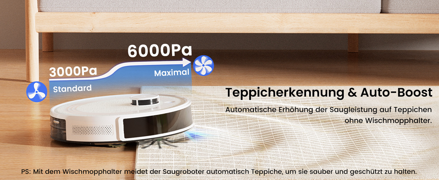Робот-пилосос LEFANT M2S Pro з функцією миття, 5000Pa, лазерна навігація, LiDAR dToF, 150 хв, розпізнавання килимів, керування через додаток/голос, ідеальний для шерсті тварин, чорний