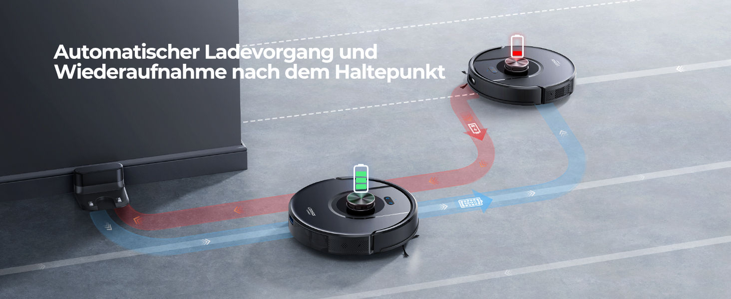 Робот-пилосос Laresar Clean 3-в-1 з функцією миття, 5000Pa, лазерна навігація, 180 хв, для тварин, килимів, твердих підлог, керування через додаток, 15 зон заборони (чорний)