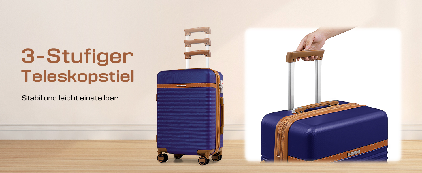 Набір валіз Joyway 5 предметів з ABS пластику, розширюваний, з TSA замком та 4 колесами (Marineblau)