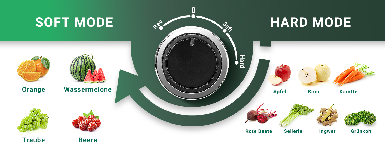 Електричний соковитискач AOBOSI Slow Juicer з 2 швидкостями, для овочів та фруктів, з 8-ступеневою спіраллю, щіткою для очищення та 2 чашами, функція реверсу, сірий