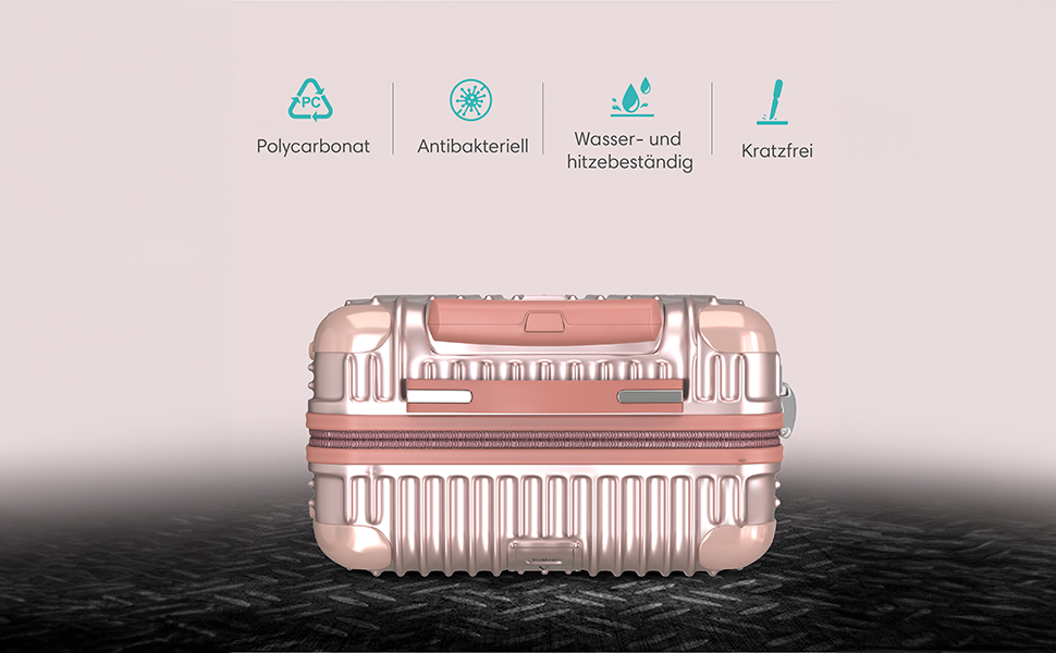 Набір валіз Voyagoux 2 шт. (40L + 116L) з ABS, TSA-замком, 4 колеса, рожеве золото