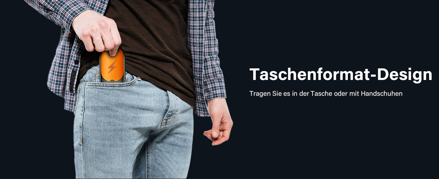 Електричні грілки для рук 2 шт. - легкі, перезаряджувані, з 3 режимами нагріву, до 24 годин роботи, USB, для активного відпочинку взимку (Оранжевий)