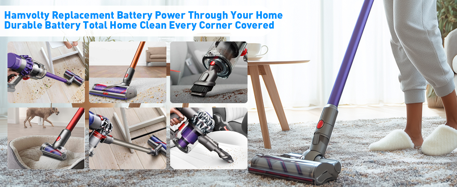 Акумулятор для пилососа Dyson V7 SV11 (225403, 229687) з LCD-дисплеєм, змінний АКБ для моделей Animal, Motorhead, Trigger, Fluffy, Mattress, Absolute, сірий