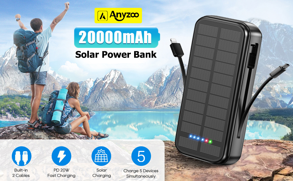 Виходів, 4 входи, зовнішній акумулятор для пристроїв, 20000mAh, 20W PD 3.0, USB C, 5