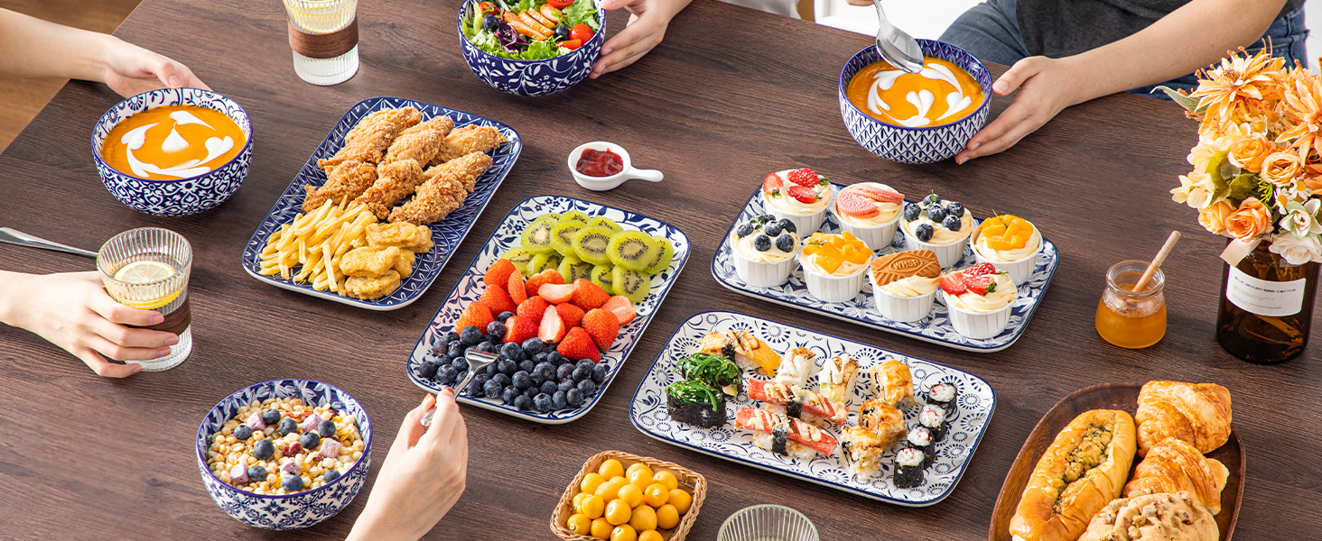 Набір тарілок Vancasso Selene для закусок, суші, десертів 22x13 см (4 шт) - Порцелянові прямокутні тарілки для подачі