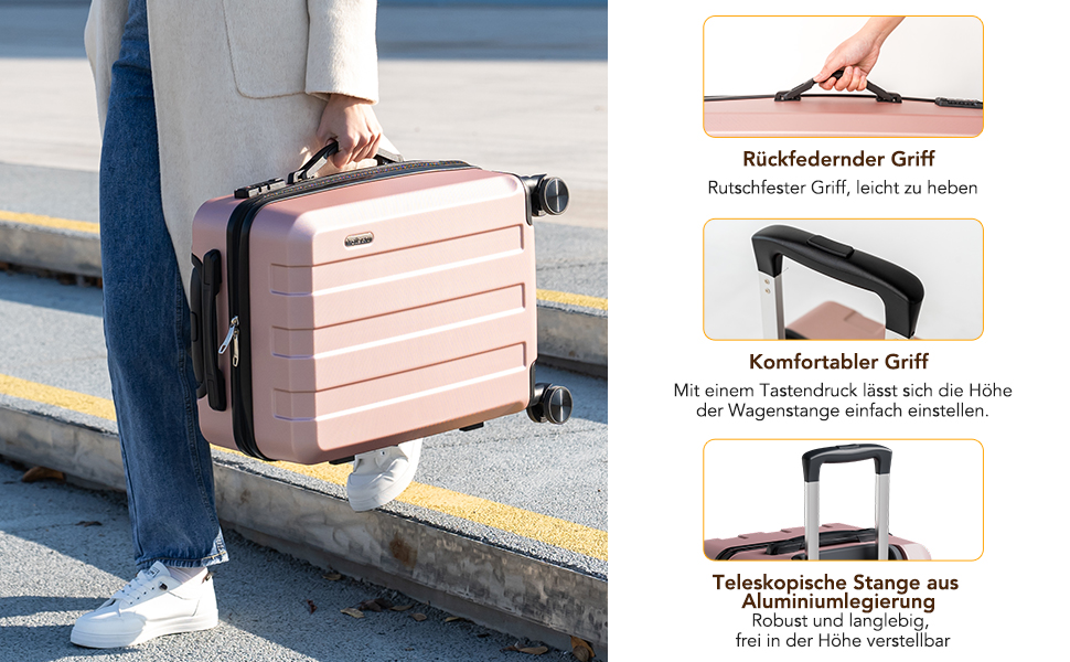 Набір валіз Vallsero: 5 шт., ABS, TSA-замок, рожеве золото. Чемодани, валізи, дорожні сумки, набір валіз