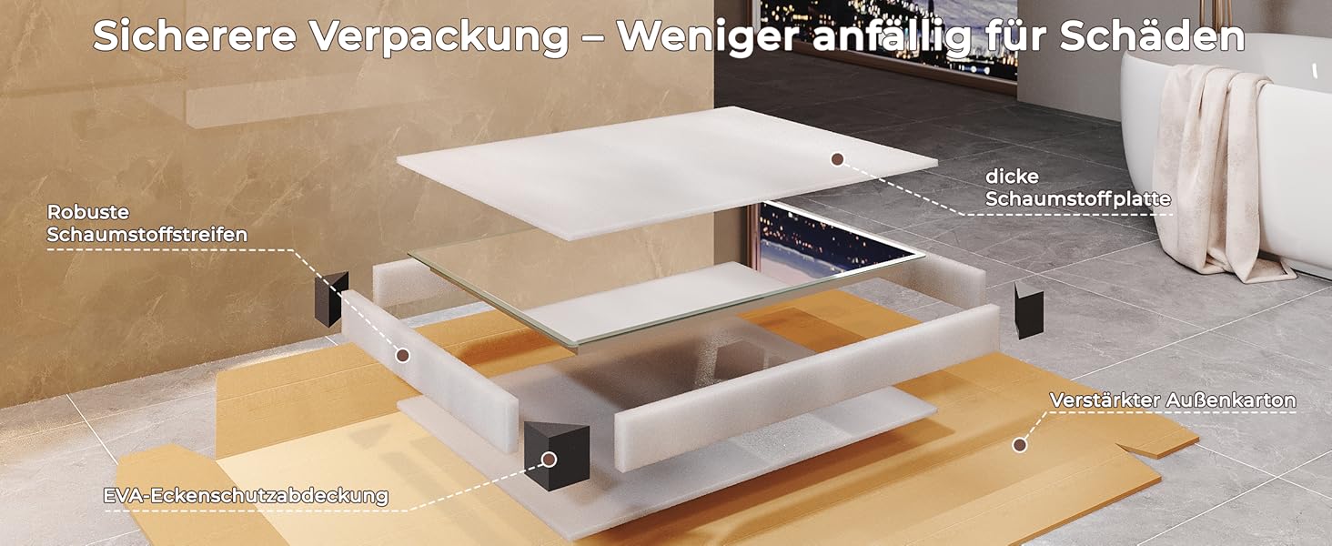 Дзеркало для ванної кімнати LOMIKEN з підсвічуванням, 60 x 50 x 3,5 см, LED, 6400K, холодний білий, енергозбереження, вертикальне/горизонтальне кріплення