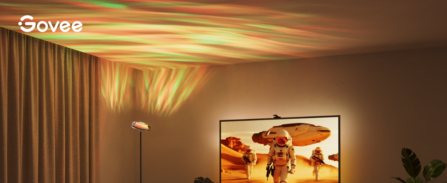 Світлодіодна торшер Govee RGBICWW з ефектом хвилі, багатозонне освітлення, 80+ режимів, Matter/Alexa, для вітальні, спальні