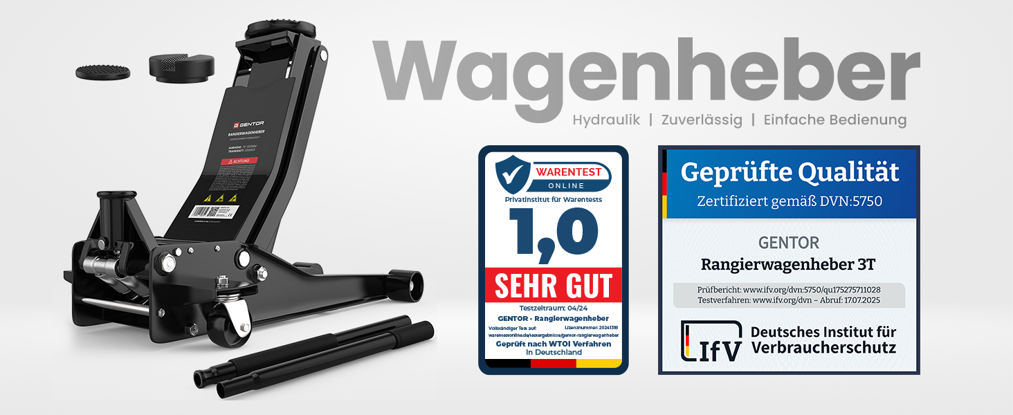 Гідравлічний домкрат 3T низькопрофільний 75-505мм з гумовими накладками для легкових авто та SUV – професійний, поворотний на 360° (Чорний)