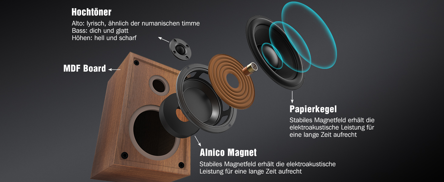 Вініловий програвач 1 by ONE з Bluetooth, вбудованими динаміками, автостопом, MM-фонокоректором, ремінним приводом, 33/45 об/хв, ностальгічний дизайн