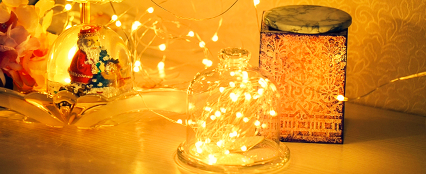 Льотова гірлянда на батарейках, 5 метрів, 50 LED, з таймером та пультом, 8 режимів, вологостійка, тепле біле світло, для декору, 6 шт.