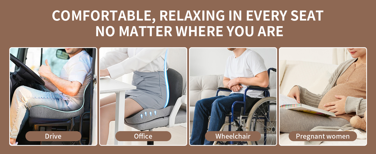 Ортопедична подушка для сидіння зі спинкою: підтримка боків та комфорт. Підходить для офісного крісла та авто. Ергономічна, для офісу та автомобіля, для полегшення болю в куприку.
