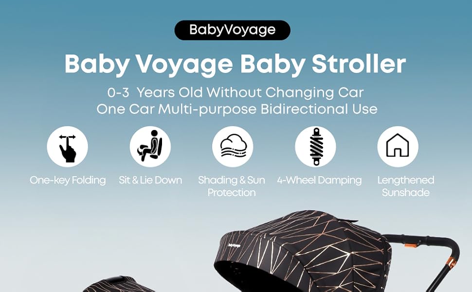 Дитяча коляска 2-в-1 BabyVoyage з люлькою та прогулянковим блоком, поворотні колеса 360°, амортизація, регульована ручка, складана, аксесуари, колір зелений (чорний-золотий)