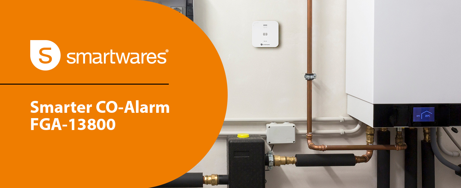 Smartwares Ко-Детектор диму та газу WiFi – 85 дБ, 10 років роботи сенсора, сповіщення через додаток, кнопка тестування, білий