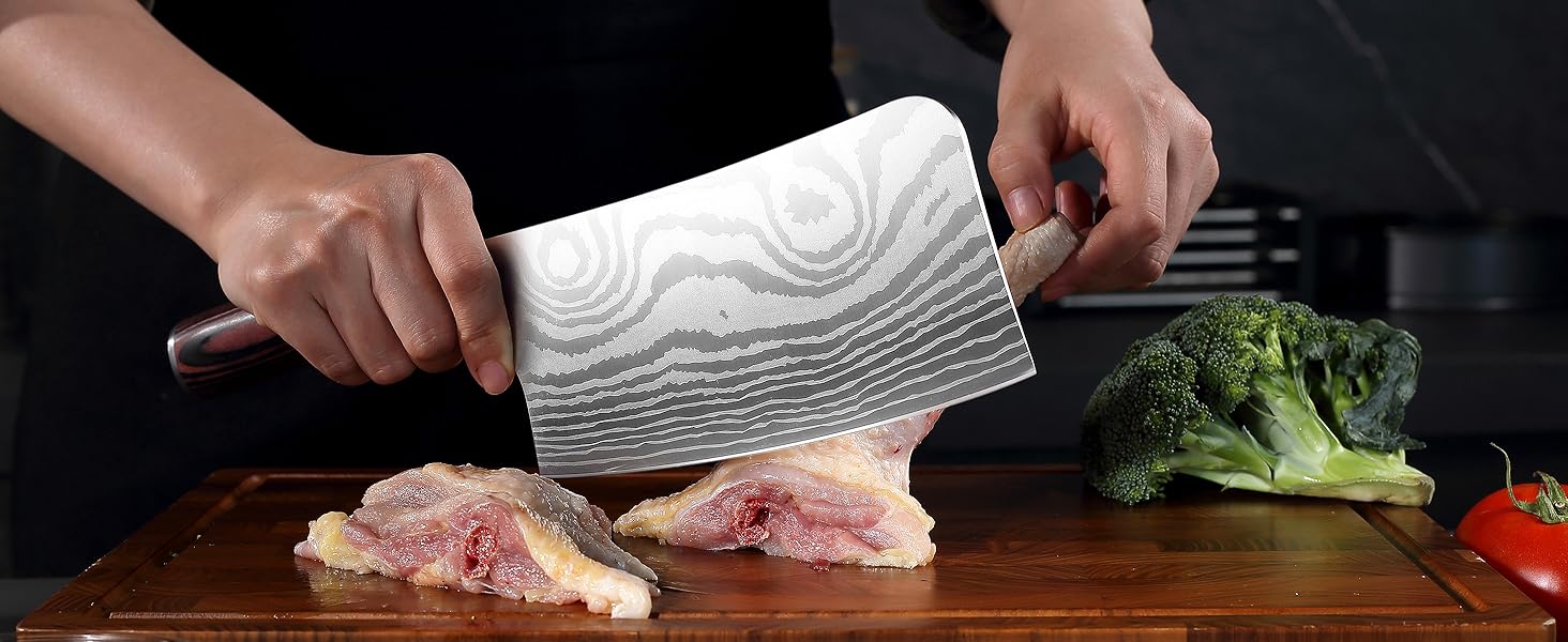 PAUDIN Ніж Сантоку з Дамаської сталі 13 см, професійний кухонний ніж для кухні, надзвичайно гострий, з високоякісної нержавіючої сталі та ергономічною ручкою G10 (ніж-сікач 18 см)