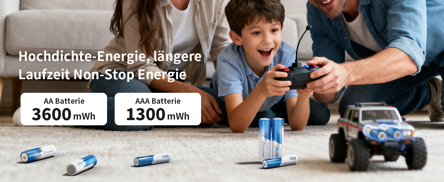 Набір акумуляторів Li-ion 1.5V Weder з зарядним пристроєм: 8 шт AA (3600mWh) та 8 шт AAA (1300mWh), висока ємність, 2000 циклів зарядки
